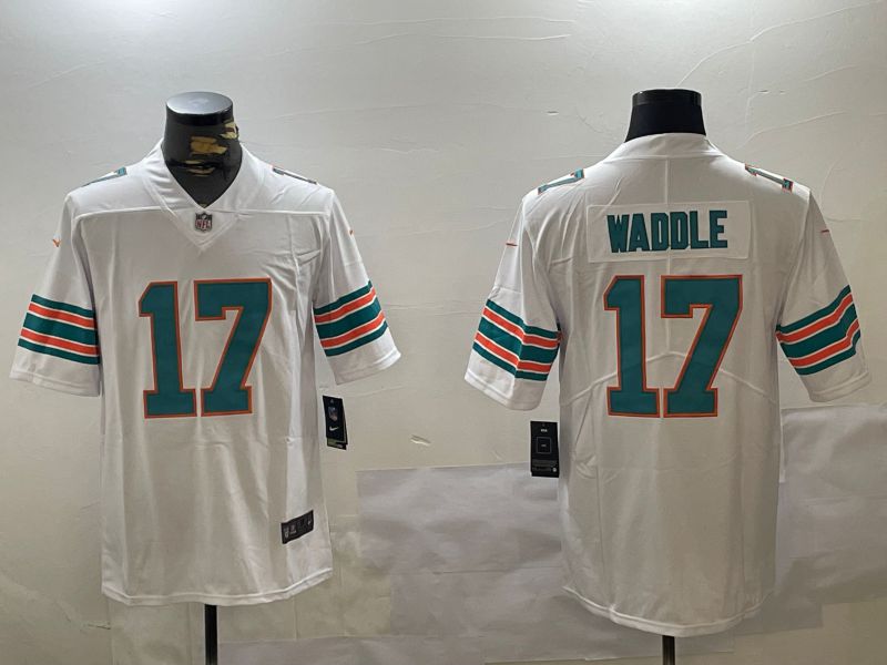Men Miami Dolphins #17 Waddle White 2024 Nike Limited NFL Jersey style 1->philadelphia eagles->NFL Jersey